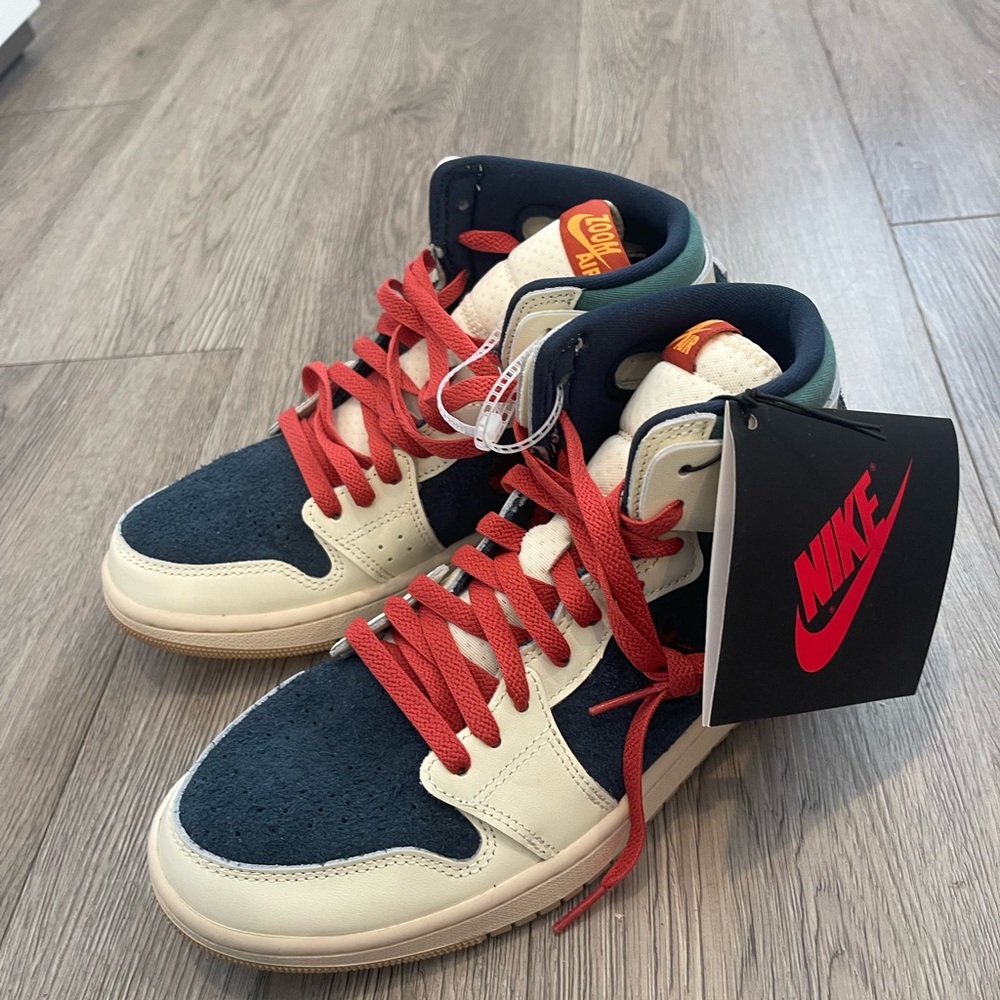 Nike High-Top Sneakers with Red and Cream Details